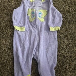 Carter's Purple and Yellow butterfly footie